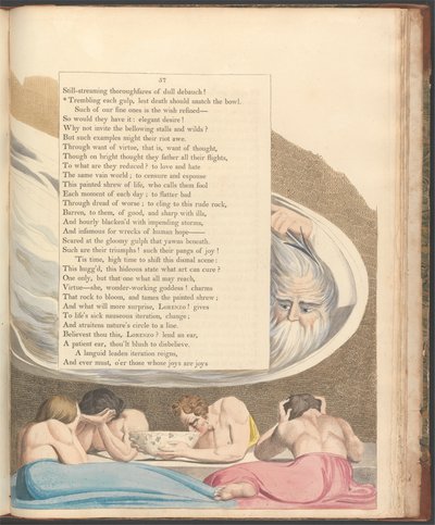 Young's Night Thoughts, side 57, "Bever hver slurk, så døden ikke skal rive bollen" av William Blake