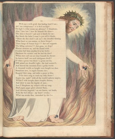 Young's Night Thoughts, side 73, "Tegn det forferdelige stålet? -- ah nei!" av William Blake