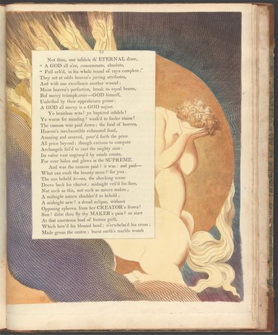 Young's Night Thoughts, side 75, "Solen så det -- Nei, den sjokkerende scenen" av William Blake
