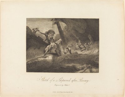 Skisse av et forlis av William Blake after George Romney
