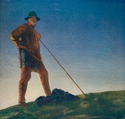 Shepherd hører Guns at Dawn, c1910, c1932 av William Blamire Young