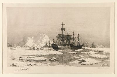 Sealers in the Arctic, etter maleriet: Among the Ice Floes, 1875 av William Bradford