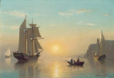 Solnedgang Rolig i Fundy-bukten, ca. 1860 av William Bradford