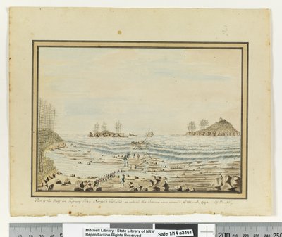 Opp. s. 195. `En del av revet i Sydney Bay, Norfolk Island, hvor Sirius ble vraket. 19. mars 1790.