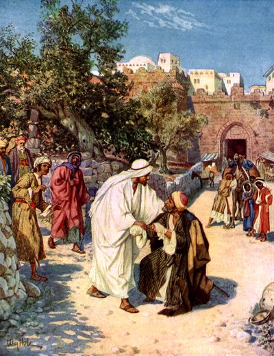 Jesus renser en spedalsk - Bibelen av William Brassey Hole