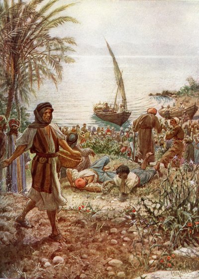 Jesus forkynner lignelsen om såmannen - Bibelen av William Brassey Hole