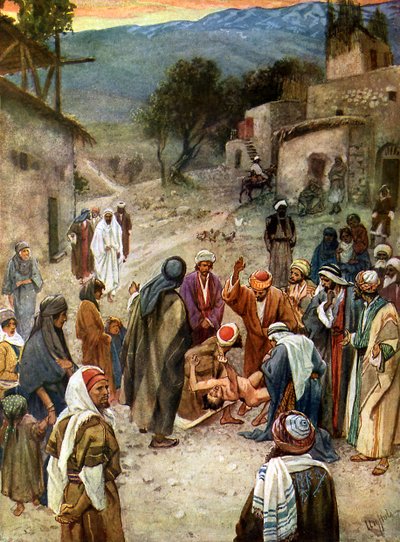 Jesus fjerner en ond ånd - Bibelen av William Brassey Hole