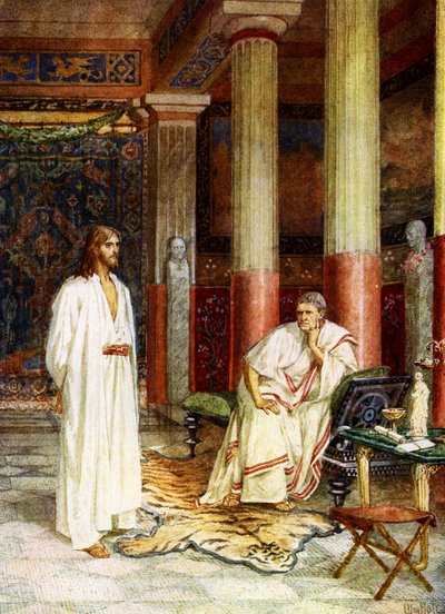 Jesus står foran Pilatus - Bibelen av William Brassey Hole