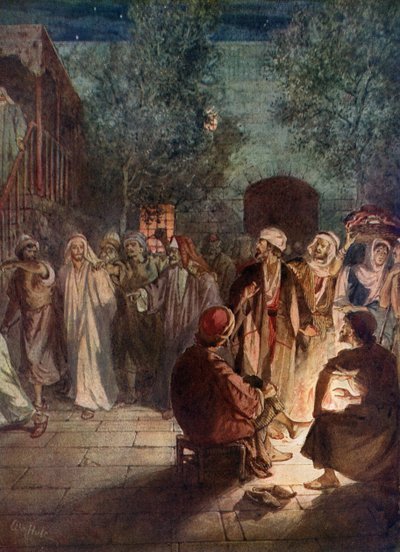 Peter nekter for å kjenne Jesus en tredje gang - Bibelen av William Brassey Hole