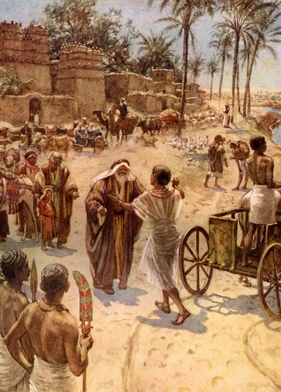 Møtet mellom Jakob og Josef i Egypt - Bibelen av William Brassey Hole