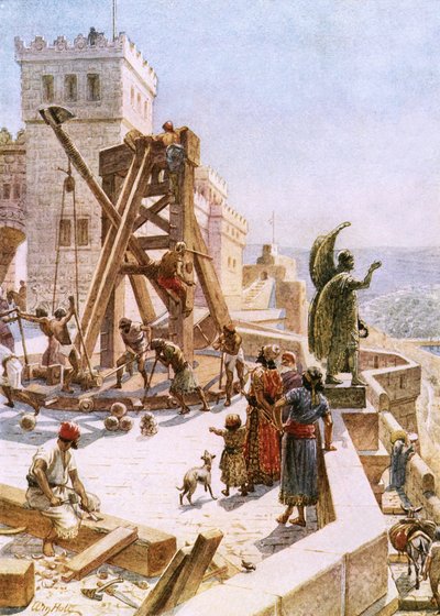 Ussia reiser krigsmotorer på Jerusalems murer av William Brassey Hole
