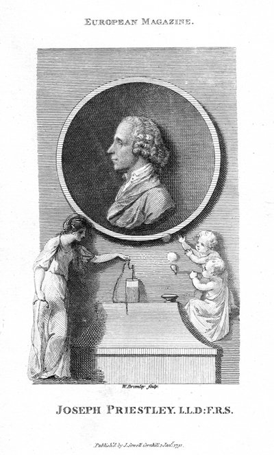 Joseph Priestley , engelsk kjemiker og presbyteriansk minister, 1791 av William Bromley
