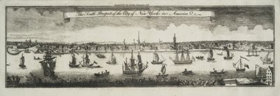 Sørprospektet til byen New York, i Nord-Amerika, 1761 av William Burgis