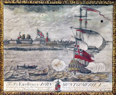 Til Hans Eksellens John Montgomerie Esq. (Utsikt over Fort George) av William Burgis