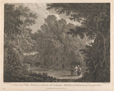 En utsikt i Villa Madama, nær Roma, kalt II Teatro av William Byrne