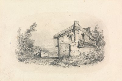 Hytte i et landskap av William Callow