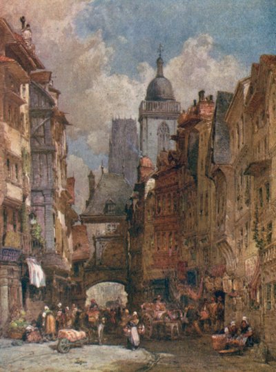 Rue de la Grosse Harloge, Rouen av William Callow