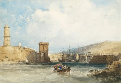 Inngangen til havnen i Marseille av William Callow