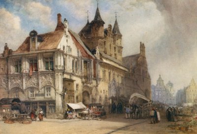 Markedsplassen, Mechelen av William Callow