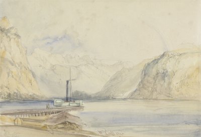 Wallenstadt, fra Wesen, Sveits (blyant og wc på papir) av William Callow