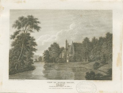 Burton-upon-Trent - Manor House: gravering, nd [c 1812] (trykk) av William Carter