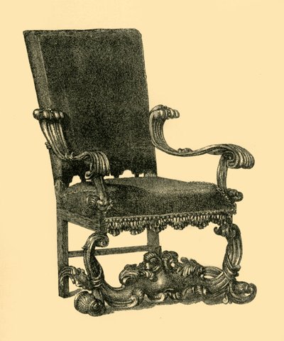 Lenestol i valnøtttre, c1685-1710, 1881. av William Catley
