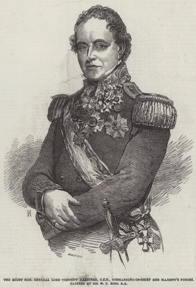Høyre ærede general Lord Viscount Hardinge, GCB, øverstkommanderende Hennes Majestets styrker av William Charles Ross
