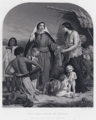 The Alms-Deeds of Dorcas (gravering) av William Charles Thomas (after) Dobson