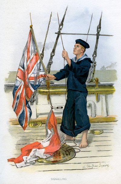 Royal Navy sjømannssignalering, c1890-c1893 av William Christian Symons