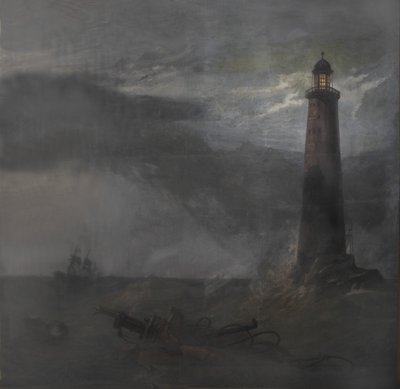 Act drop for The Lighthouse, 1855 (gouache på lerret) av Clarkson Frederick Stanfield