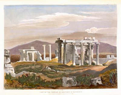 Utsikt over templene til Erectheus og Pandrosus, Akropolis, fra 