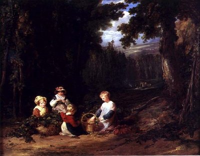 Små barn plukker humle, ca. 1835 (olje på lerret) av William Collins