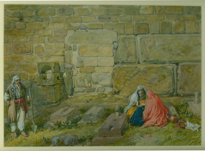 Bygget opp døråpning i East Wall of Haram, nær Golden Gate, 1872 (wc og blyant på papir) av William Crimea Simpson