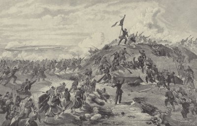 Fangst av Malakoff Redoubt av franskmennene, beleiringen av Sevastopol, 8. september 1855 av William Crimea Simpson
