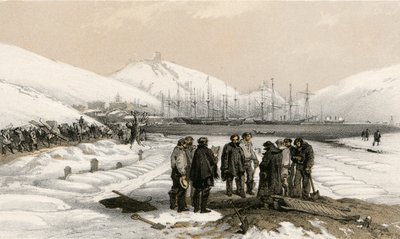 Graver i spissen for havnen i Balaklava av William Crimea Simpson