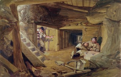 Gruve i Bastion du Mat, Sebastopol, Krim (wc på papir) av William Crimea Simpson