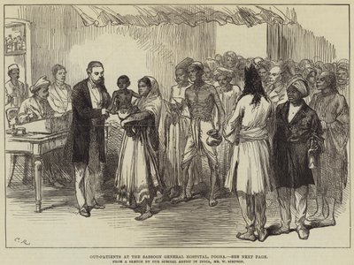 Polikliniske pasienter ved Sassoon General Hospital, Poona av William Crimea Simpson
