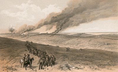 Redan og avanserte skyttergraver av britisk høyreangrep av William Crimea Simpson