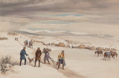 Andre divisjons leir, ser østover. januar 1855 av William Crimea Simpson