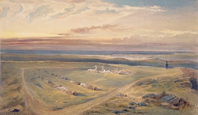 The Graves on Cathcarts Hill, tallerken fra "The Seat of War in the East", pub. av Paul und Dominic Colnaghi und Co., 1856 av William Crimea Simpson