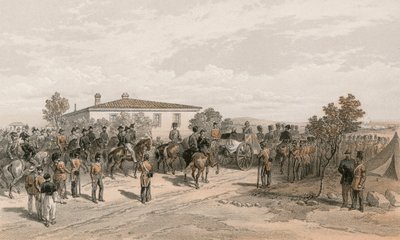 Begravelsen til Lord Raglan forlater hovedkvarteret av William Crimea Simpson