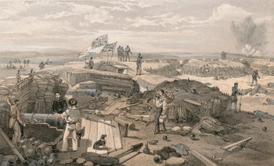 Det indre av Redan, tatt fra venstre side og ser mot den fremtredende vinkelen, ser sørover av William Crimea Simpson