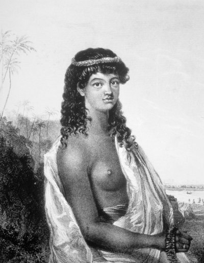 Ung jente fra Sandwich Isles Hawaii, c1826 av William Dampier