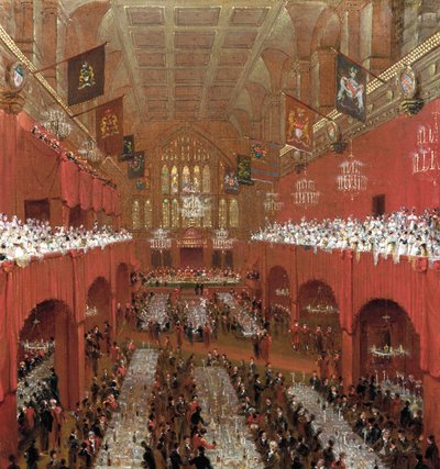 Bankett i Guildhall, City of London, 1814. av William Daniell