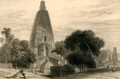 Det store tempelet i Bode Gyah, 1835. av William Daniell