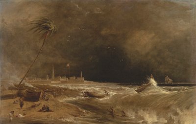 Madras, eller Fort St. George, i Bengalbukta -- A Squall Passing Off [1833, Royal Academy of Arts, London, utstillingskatalog] av William Daniell