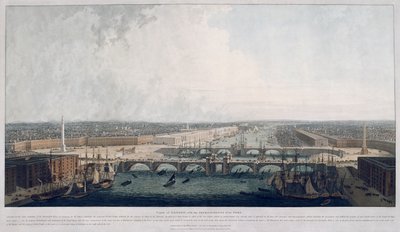 Foreslått London Bridge, London, 1802. av William Daniell