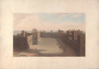 The Quadrangle, Windsor Castle - Utsikt fra det runde tårnet, Windsor Castle av William Daniell