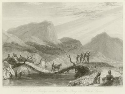 Utsikt over en bro over Ba-Fing av William Daniell