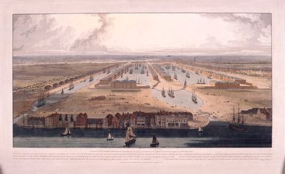 West India Docks, Poplar, London, 1802 av William Daniell